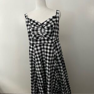 Midi Poplin Sweetheart Shirred Dress